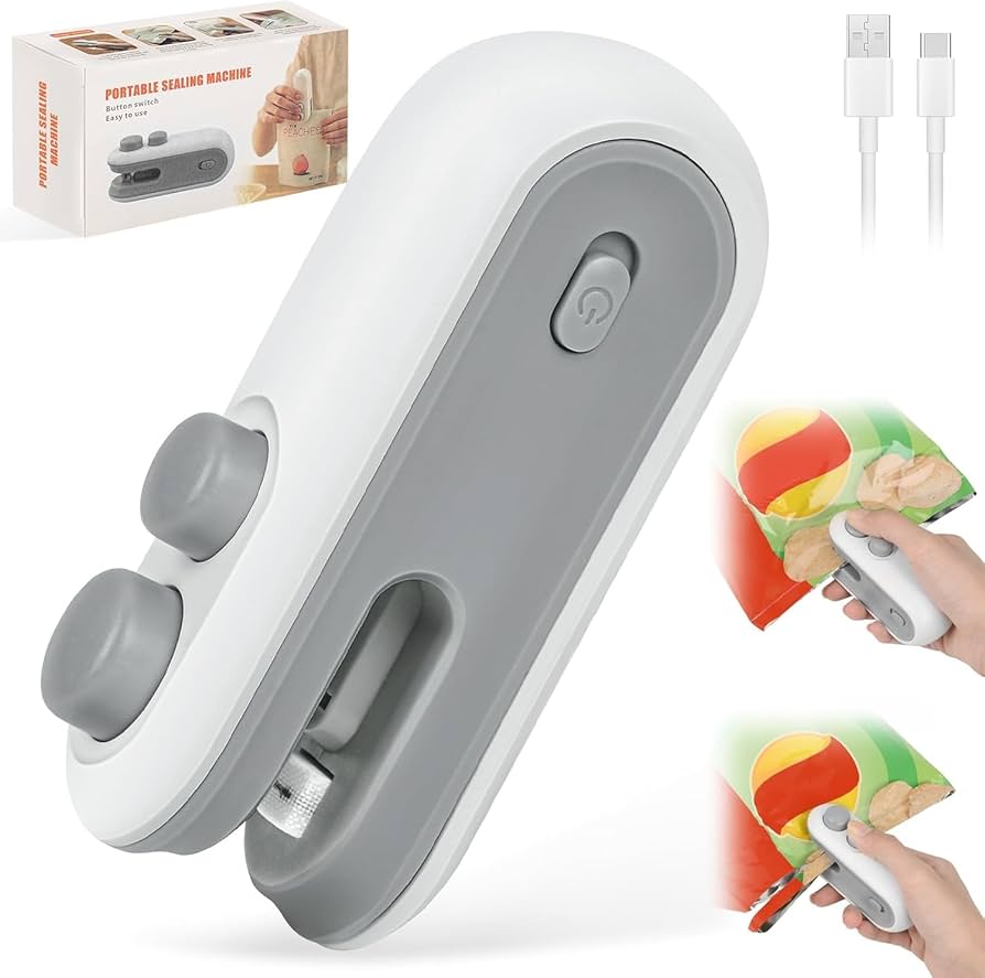 Mini sellador de bolsas 2 en 1 portátil y recargable