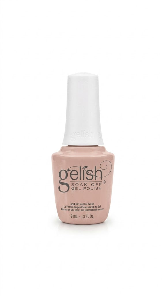 Esmalte en gel, específicamente en su formato Mini de 9 mL, en un tono rosa taupe crema.
