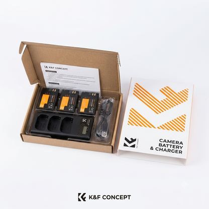 Paquete de 3 baterías y cargador de triple ranura compatible con Canon EOS R7, R6, R5, R, 6D Mark II, 5D Mark IV, 5D Mark III, 5DS.