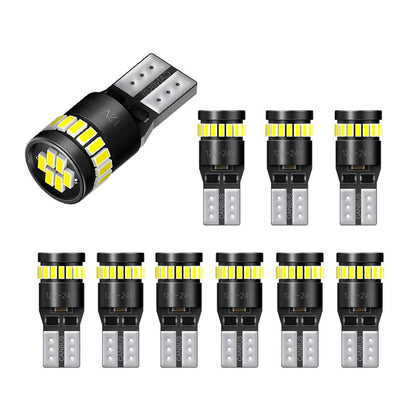 Paquete incluye 10 bombillas LED T10 W5W de color blanco