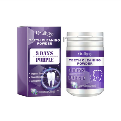 Polvo limpiador de dientes diseñado para eliminar manchas y blanquear.