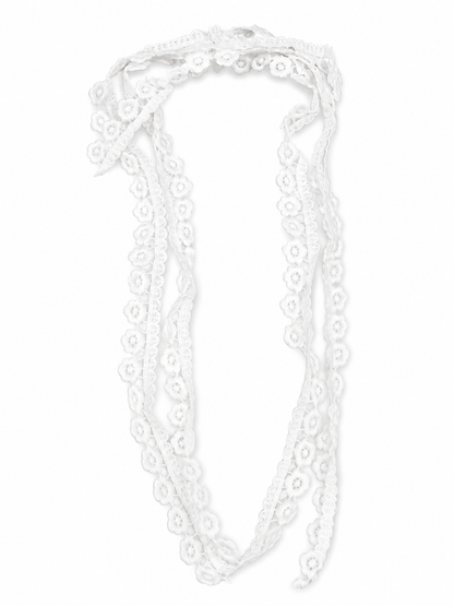 Cinta de Encaje Blanca con Diseño Floral para Costura y Manualidades.
