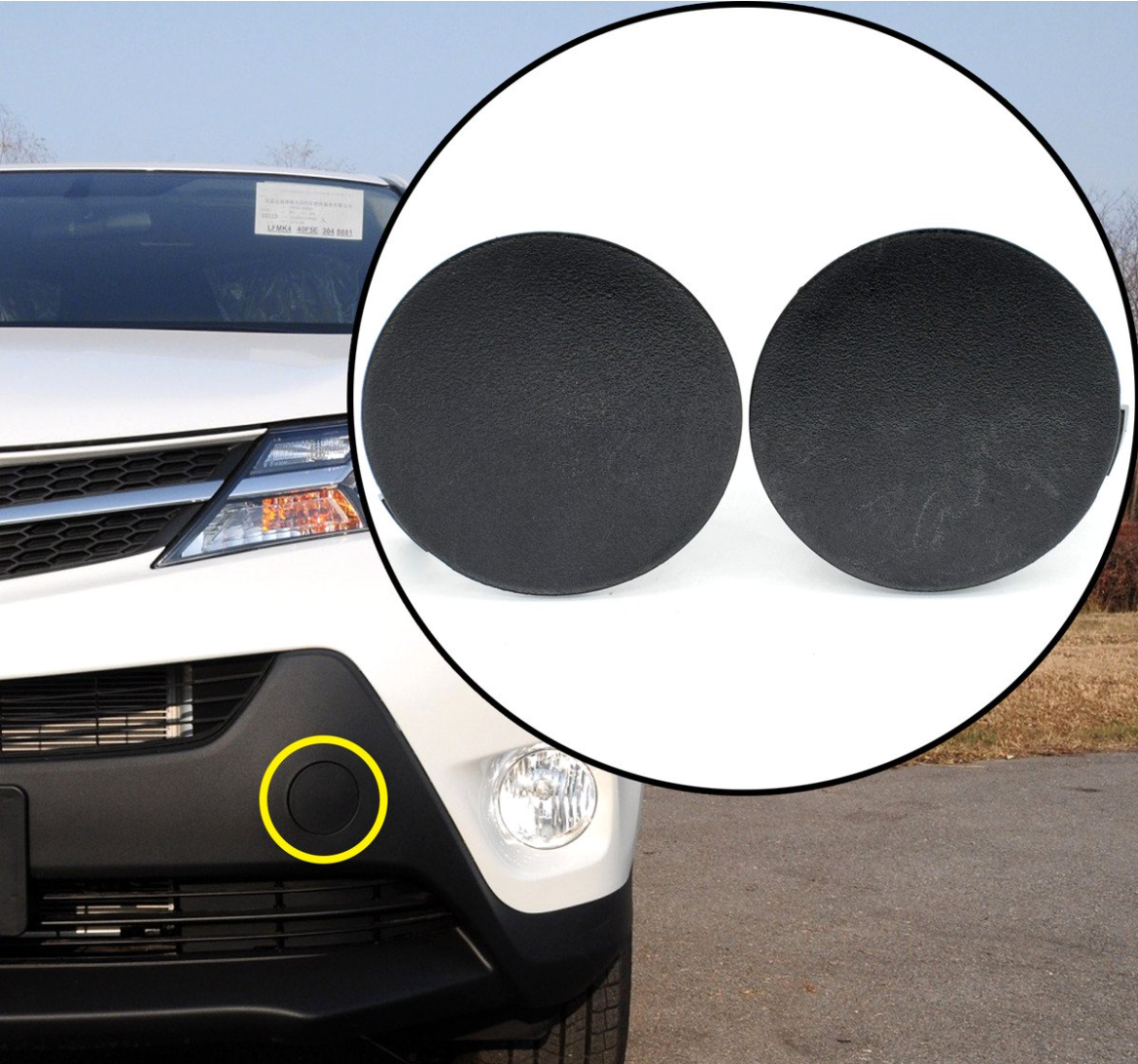 Tapa de gancho para remolcque de parachoques delantero de toyota Rav4 2013-2015