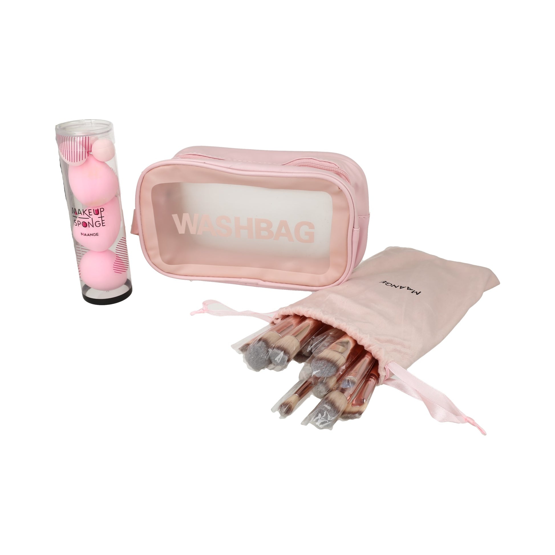 Kit de brochas y esponjas para maquillaje con bultito