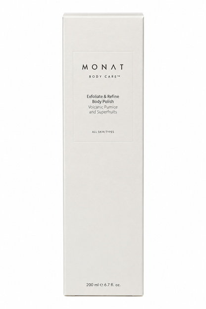 Exfoliante corporal con piedra pómez volcánica y superfrutas, 200 ml.