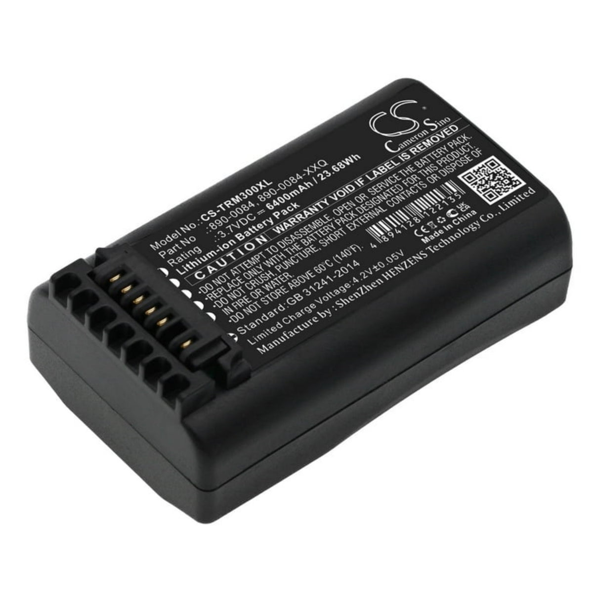 Batería recargable de ion de litio 6400 mAh, 3.7 V.