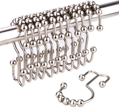 Ganchos para cortina de ducha, de metal resistentes al óxido, 12 anillos