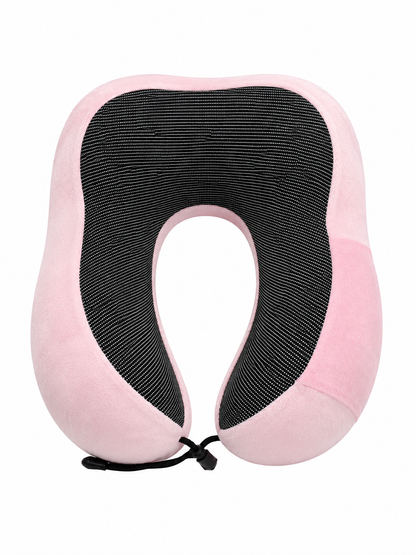 Almohada de Viaje Ergonómica en Forma de U Color Rosa para Cuello.