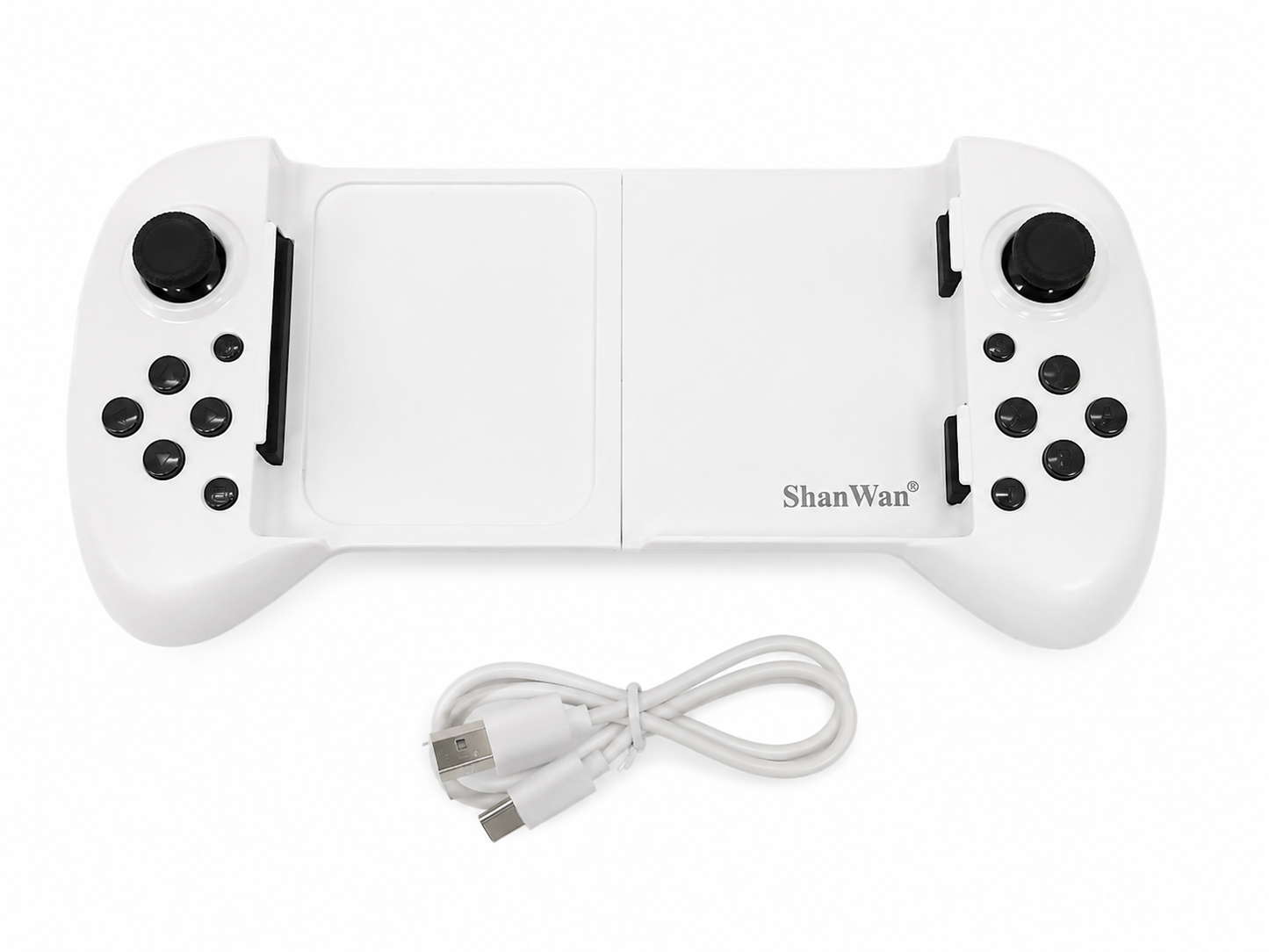 Controlador Telescópico Inalámbrico para Juegos Móviles con Cable de Carga USB.