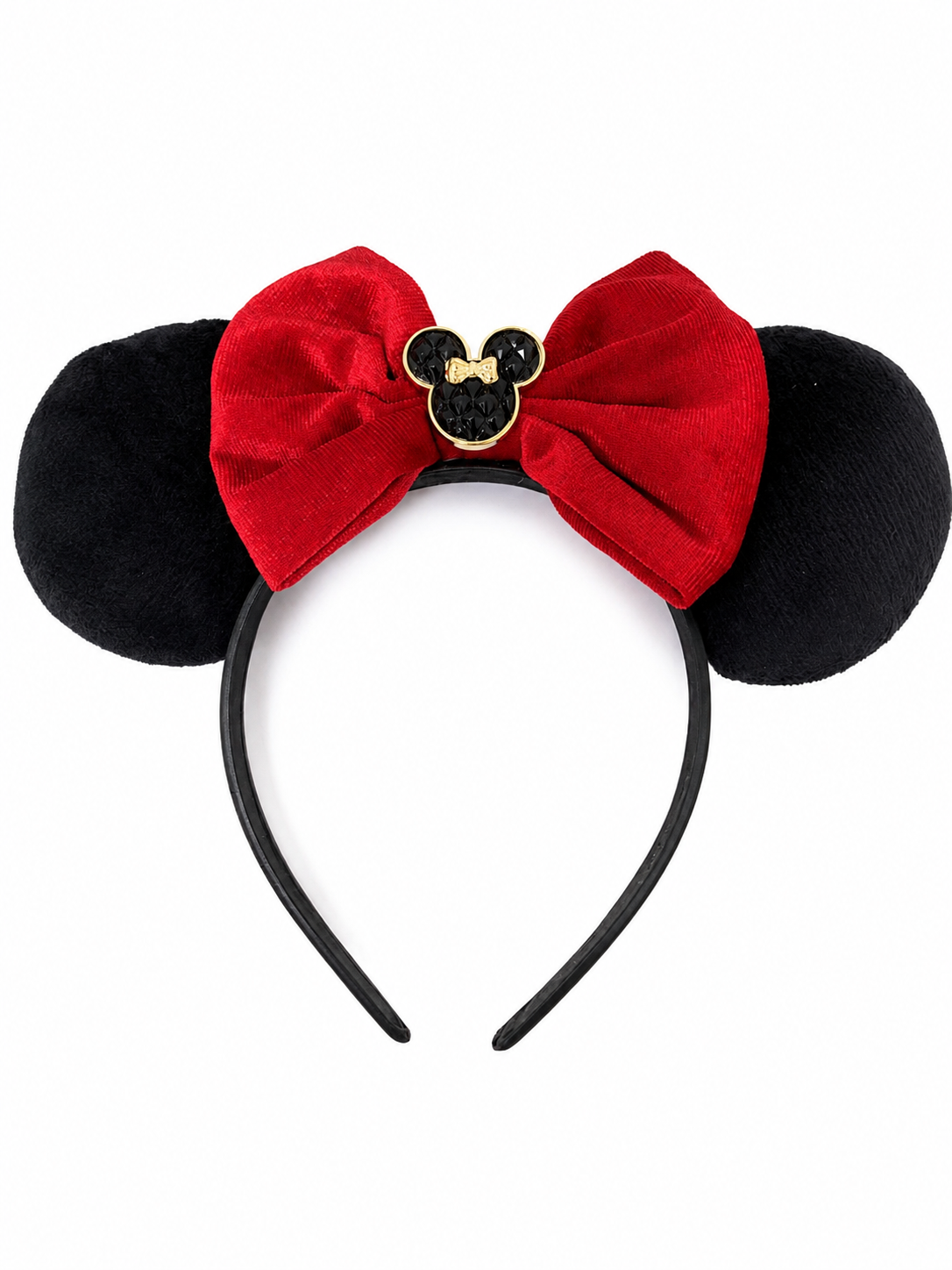 Diadema con Orejas y Moño Rojo para Disfraz Temático.