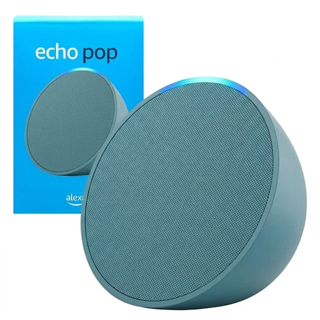 Altavoz inteligente, incluye conectividad Wi-Fi y Bluetooth para transmitir música y controlar dispositivos de hogar inteligente.