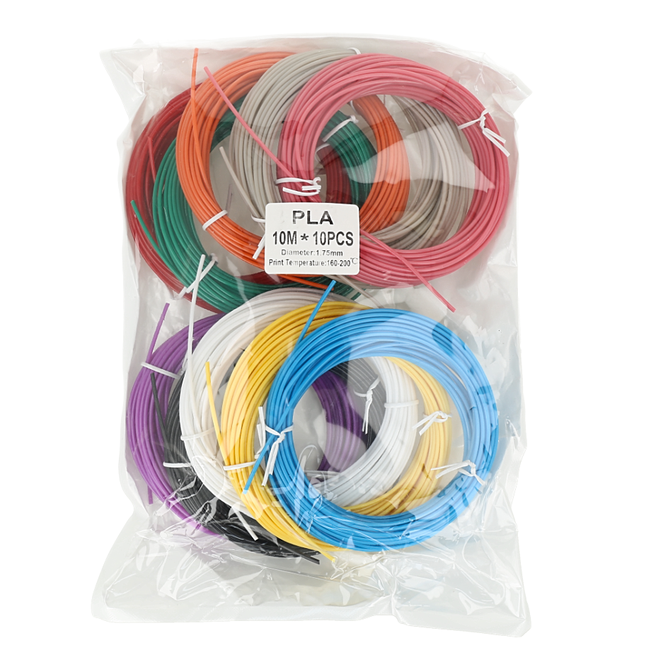 Conjunto de filamento PLA de 1.75 mm para bolígrafos de impresión 3D, que incluye 10 colores vibrantes