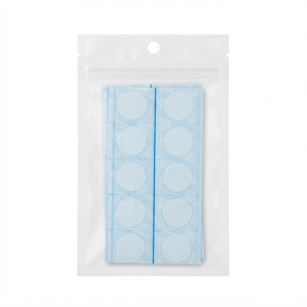 Parches adhesivos parecen ser parches hidrocoloides, comúnmente utilizados para tratar granos de acné o absorber impurezas.
