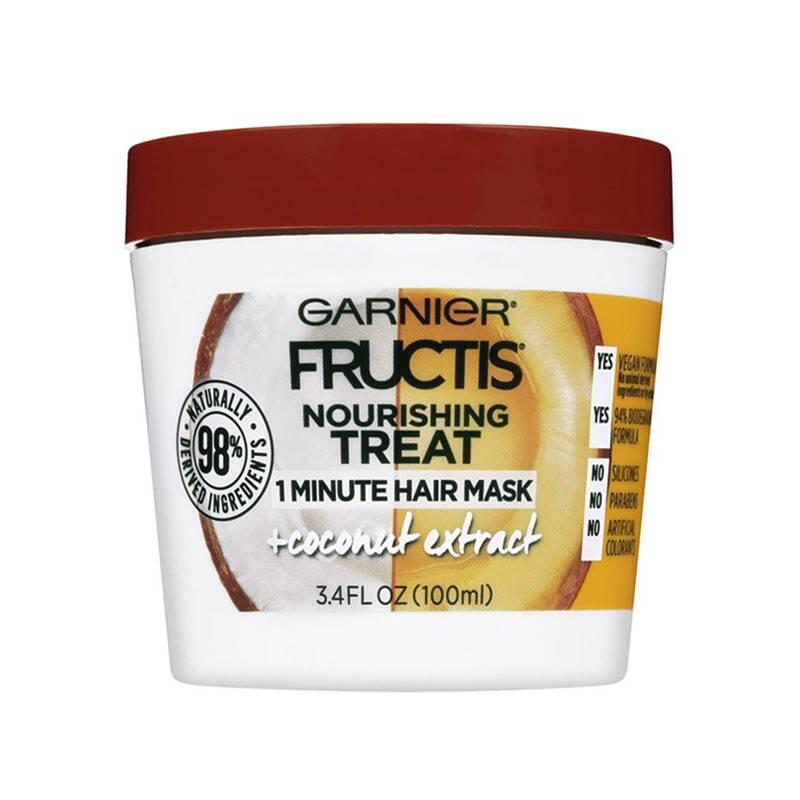 Mascarilla que contiene extracto de coco y está diseñada para nutrir el cabello en solo un minuto.