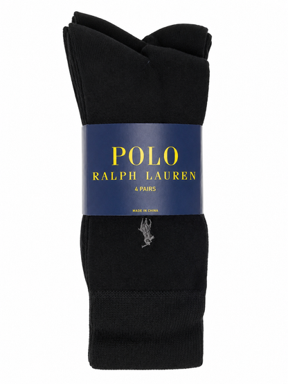 Pack de 4 pares de calcetines negros para hombre.
