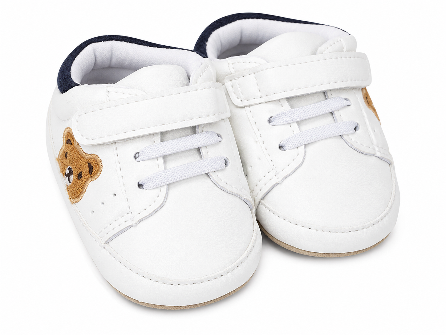 Zapatos para Bebé con Cierre de Velcro y Diseño de Osito Talla 19.