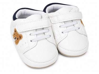 Zapatos para Bebé con Cierre de Velcro y Diseño de Osito Talla 19.