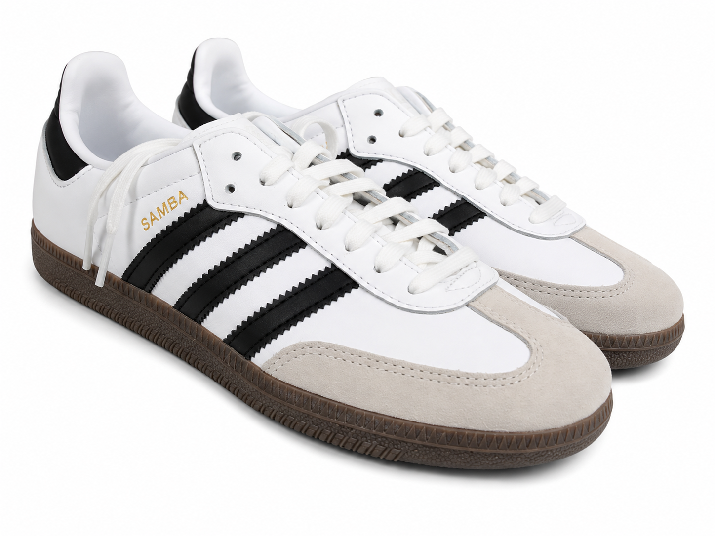 Tenis Deportivos Blancos con Detalles Negros y Beige, Suela Marrón y Cordones Blancos, Talla 41.