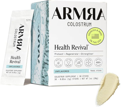 Polvo de calostro | Sin sabor | Salud intestinal e hinchazón | Piel y cabello | Inmunidad | Keto, gluten y sin grasa | 30 porciones.