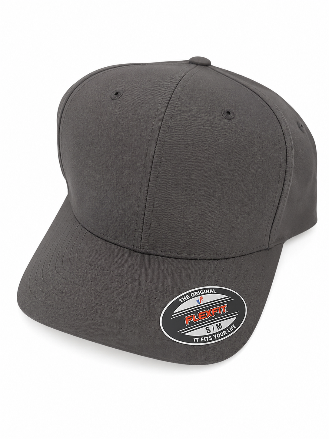Gorra Unisex Lisa Color Gris Oscuro Ajuste Flexible S/M.