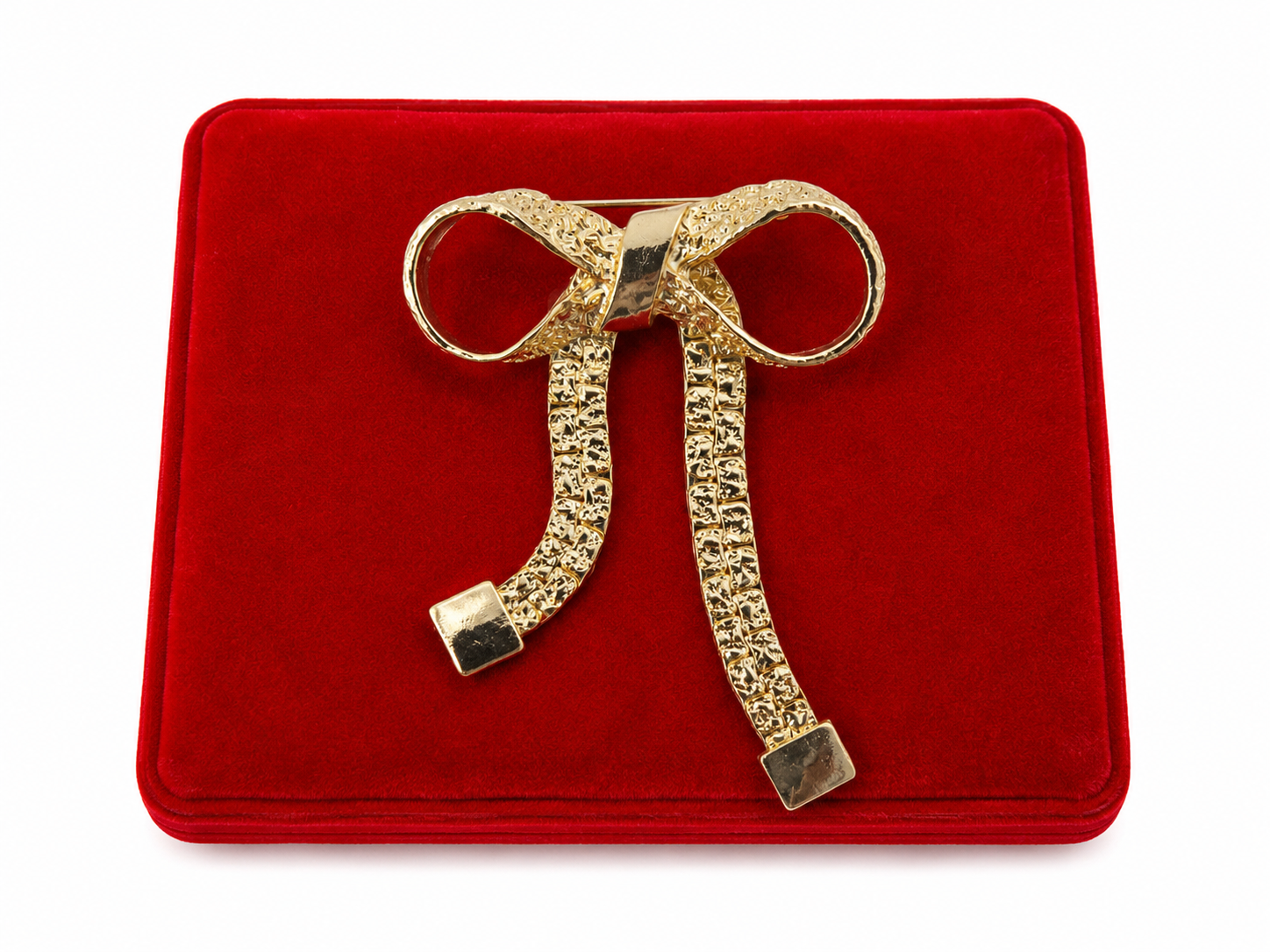 Broche Decorativo en Forma de Lazo Dorado para Mujer.