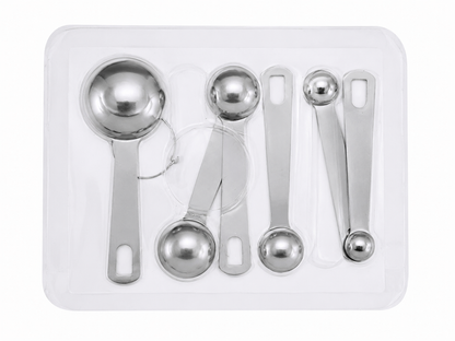 Juego de Cucharas Medidoras de Acero Inoxidable, Set de 4 Piezas.