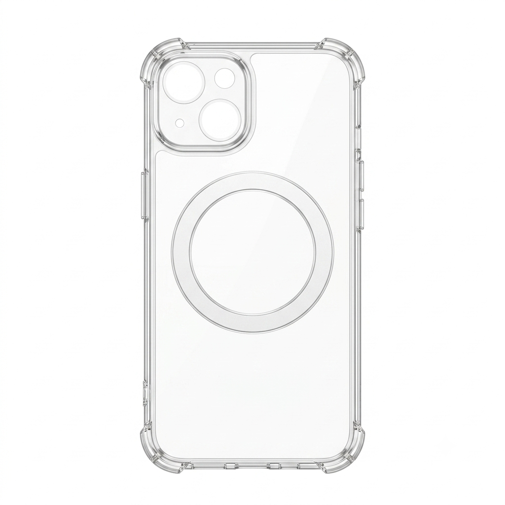 Case transparente con anillo magnético integrado para iPhone 13