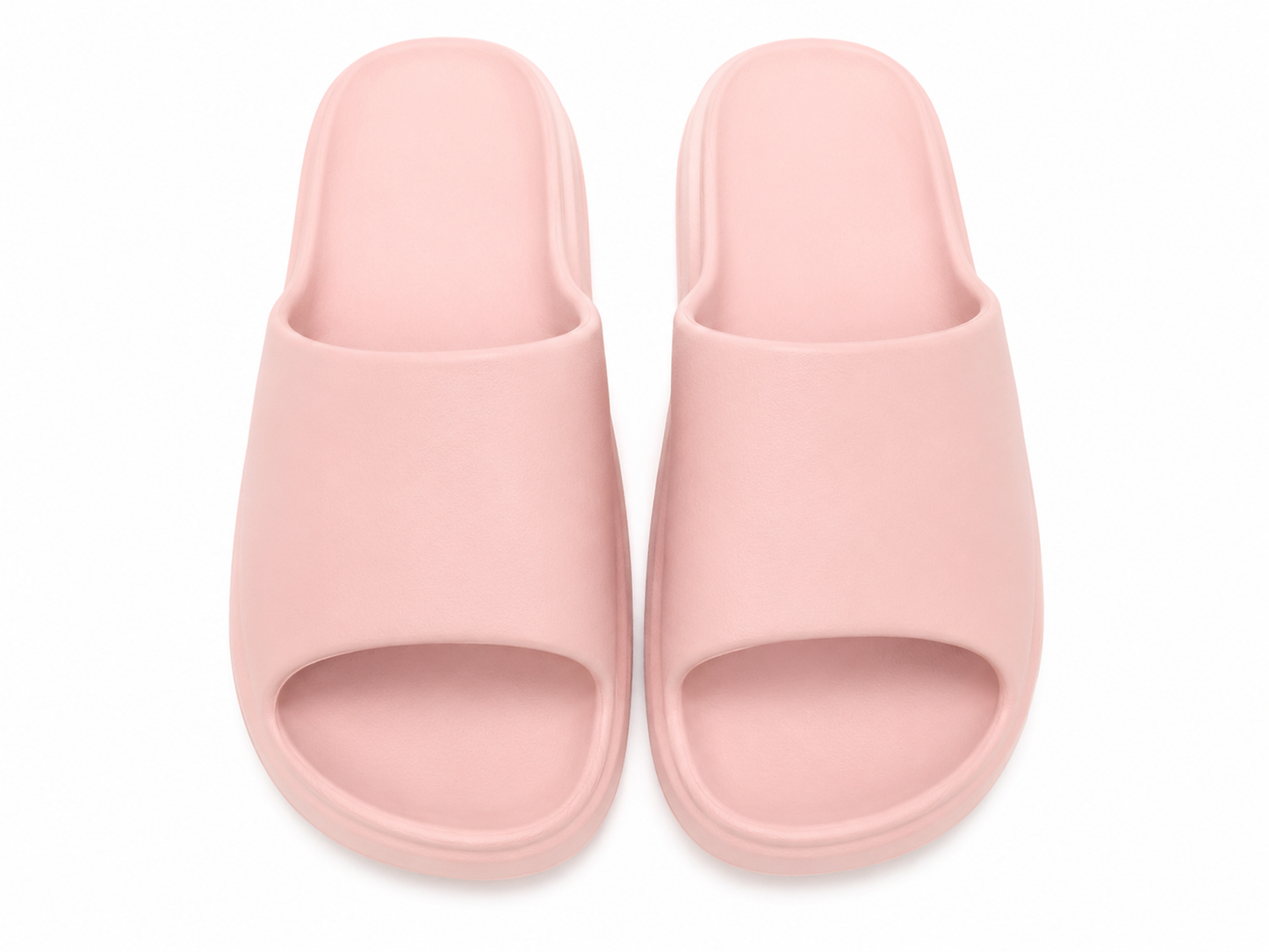 Pantuflas unisex de espuma ligera para baño y uso diario, color rosa.