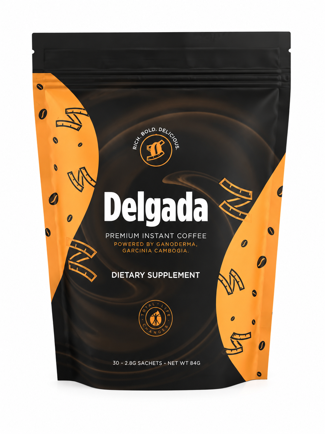 Café instantáneo premium en sobres con ganoderma y garcinia cambogia, suplemento dietético, 30 sobres.