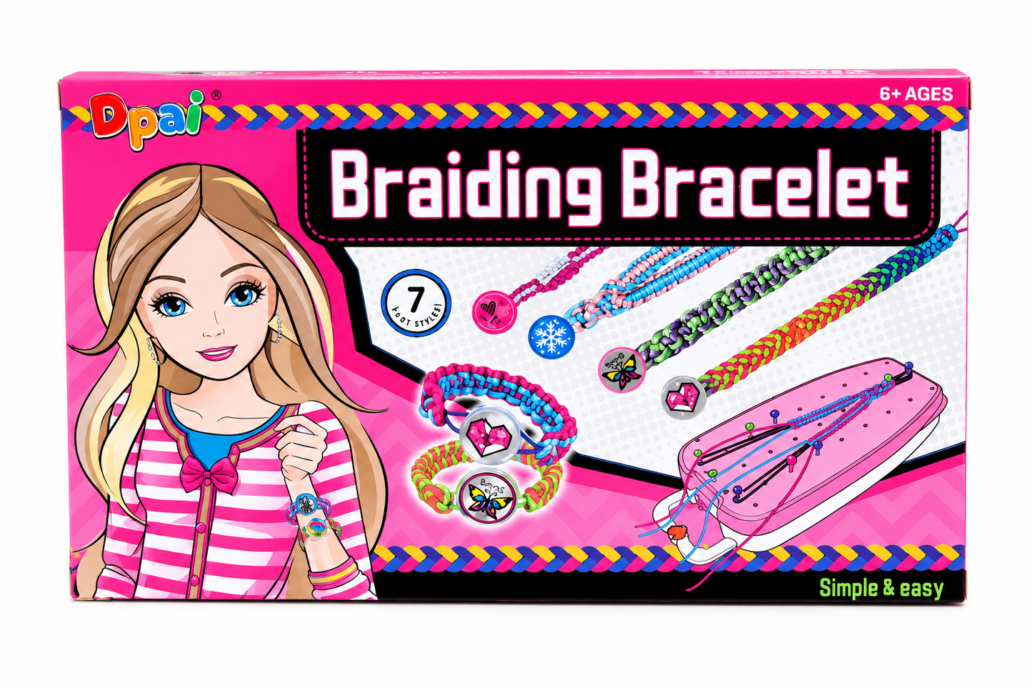 Kit para Crear Pulseras Trenzadas de Colores con Accesorios Creativos.