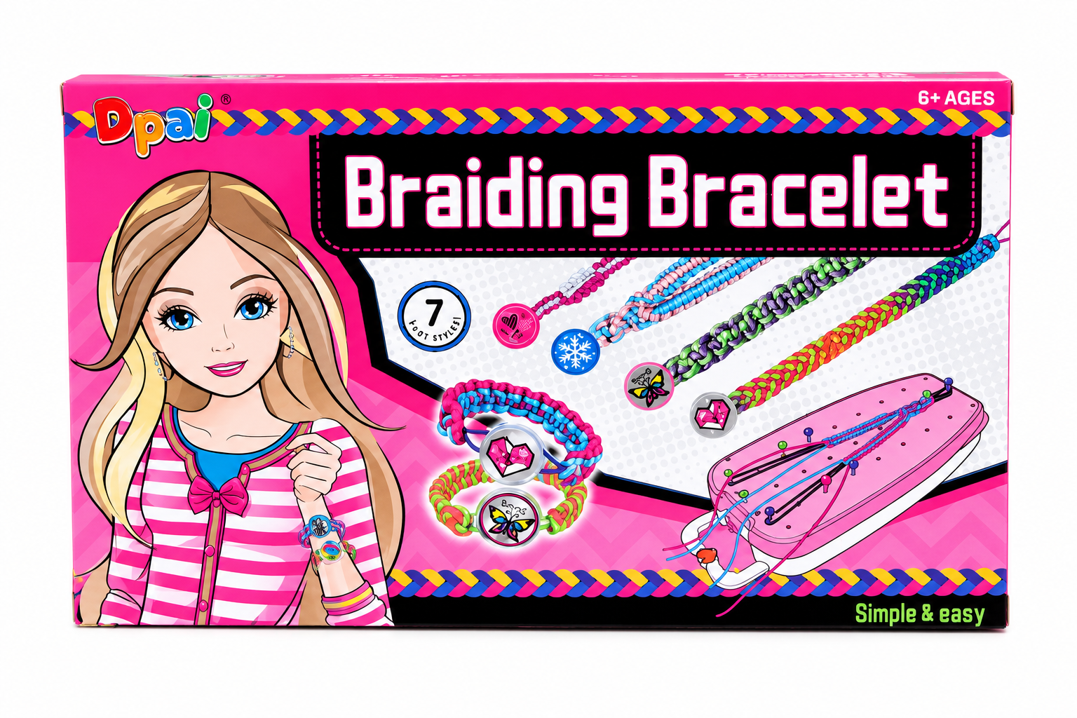 Kit para Crear Pulseras Trenzadas de Colores con Accesorios Creativos.