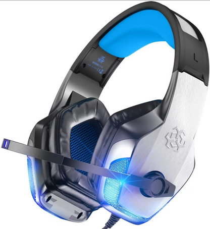 Caja de los audífonos  V-4 Pro Gaming Headset, diseñados para videojuegos con iluminación LED azul y blanca