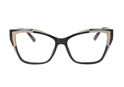 Gafas elegantes bitono, negro/crema