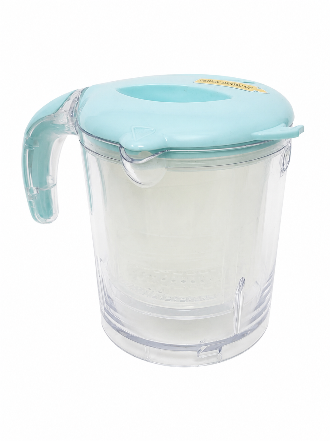 Jarra Filtradora Transparente con Tapa y Asa Ergonómica para Preparación de Bebidas.
