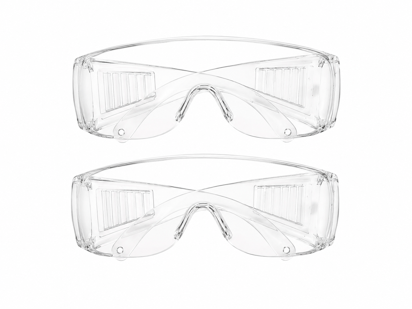 Gafas de seguridad transparentes de protección envolvente, paquete de 2 piezas.