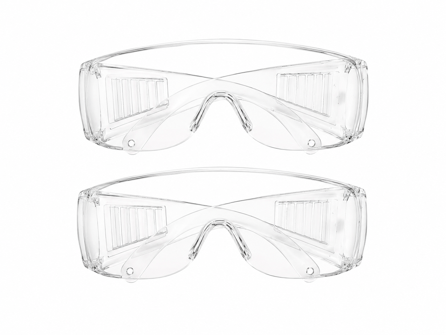 Gafas de seguridad transparentes de protección envolvente, paquete de 2 piezas.