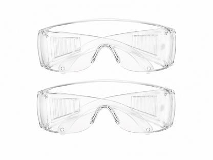 Gafas de seguridad transparentes de protección envolvente, paquete de 2 piezas.