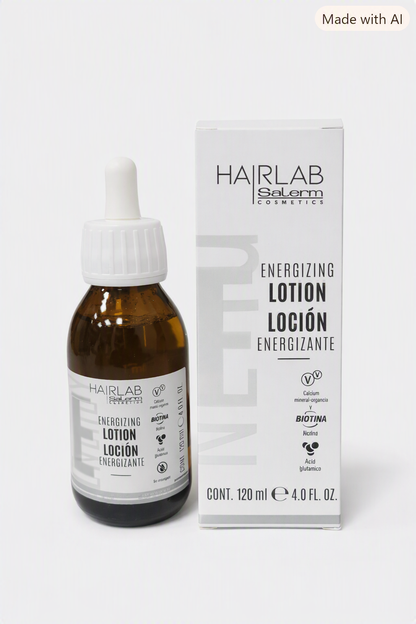 Tratamiento sin enjuague de 120 ml en frasco con gotero, ideal para cabellos finos y debilitados con tendencia a la caída.