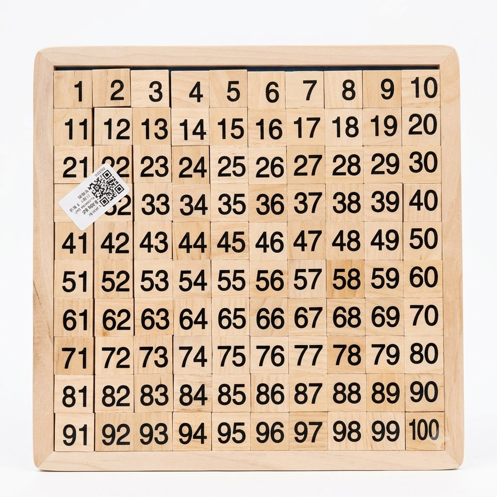 Tablero de 100 números montessori o tabla del 100 de madera.