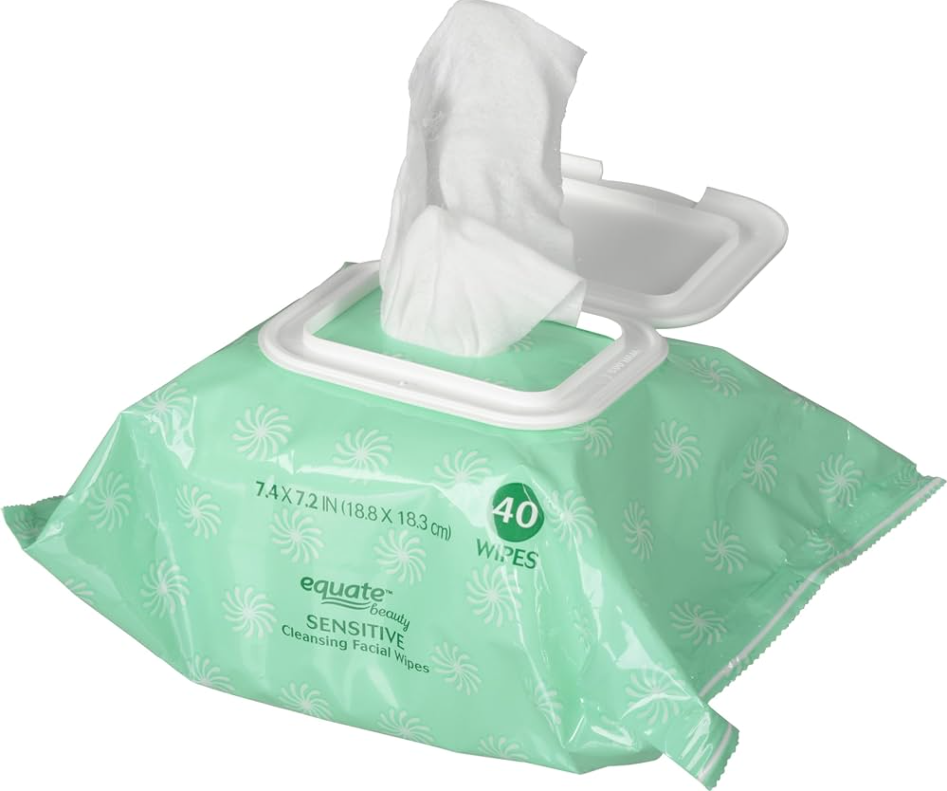 Equate Sensitive Cleansing Facial Wipes, 40 pre-moistened towelettes 7.4 x 7.2 in