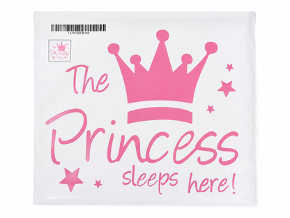 Lámina decorativa infantil con diseño de princesa en color rosado.