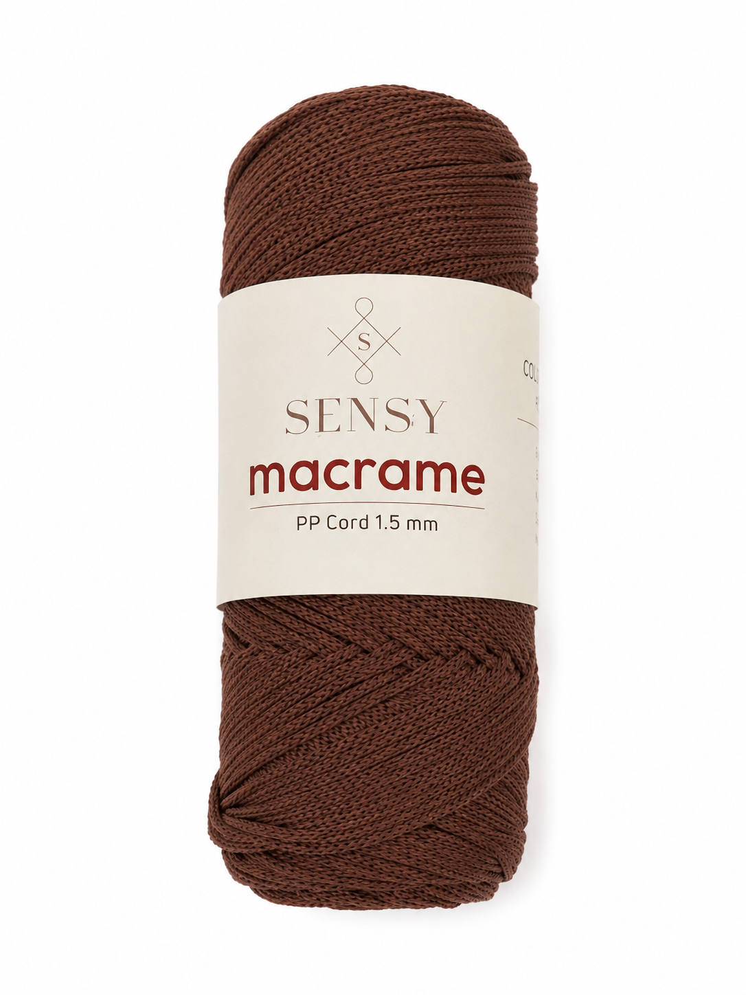 Cordón de Macramé Trenzado Color Marrón 1.5 mm.