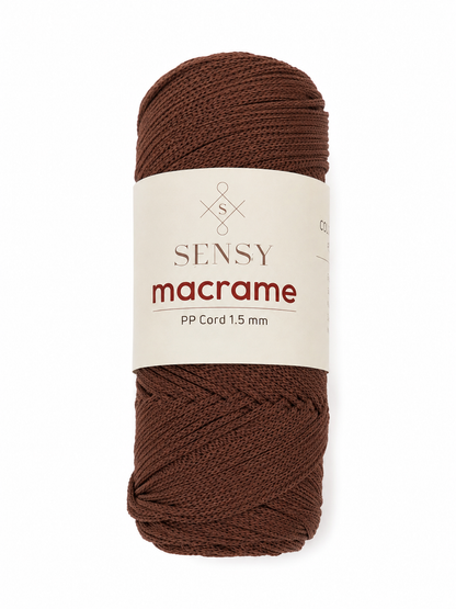 Cordón de Macramé Trenzado Color Marrón 1.5 mm.