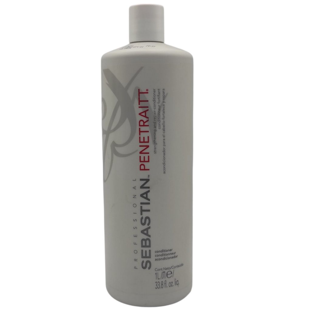 Acondicionador profesional de 1 litro para fortalecer y reparar el cabello dañado.