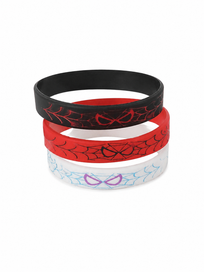 Pulseras de Silicona con Diseño de Telaraña y Máscara Pack de 3.