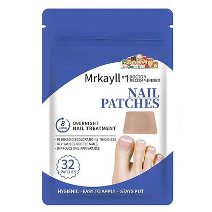 Parches para el tratamiento de hongos en las uñas de los pies, diseñados para su uso durante la noche.