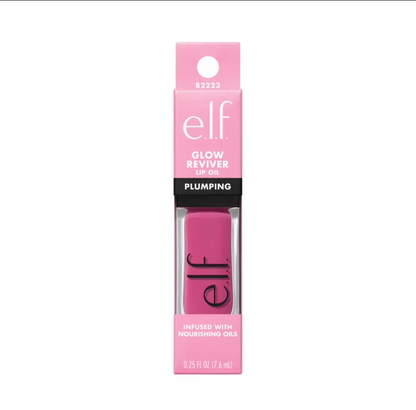 Aceite labial voluminizadoren tono rosa.