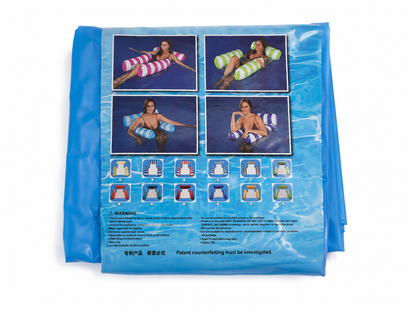 Silla Flotante Inflable para Piscina y Playa, azul.