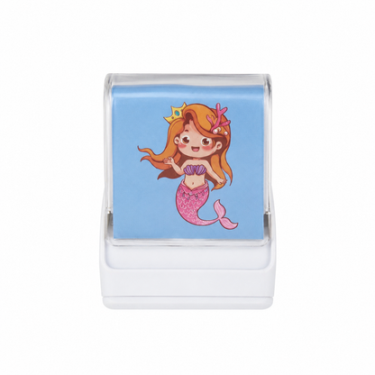 Sello autoentintable con diseño de sirena para manualidades y papelería.