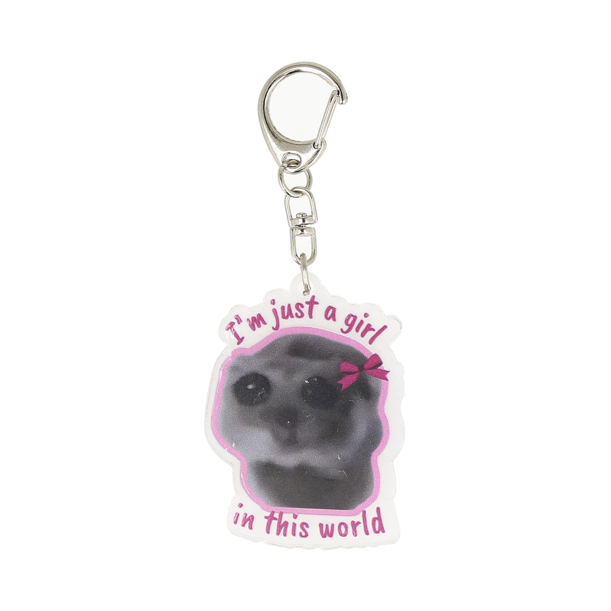 accesorio de acrílico inspirado en el meme del hámster triste